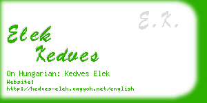 elek kedves business card